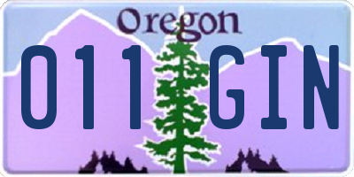 OR license plate 011GIN