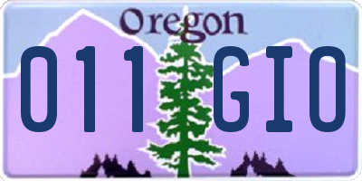 OR license plate 011GIO