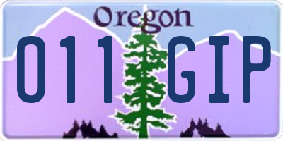 OR license plate 011GIP