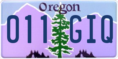 OR license plate 011GIQ