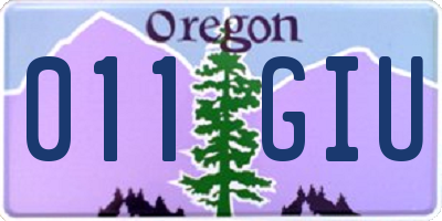 OR license plate 011GIU