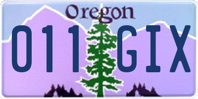 OR license plate 011GIX