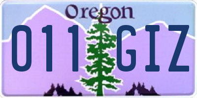 OR license plate 011GIZ