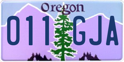 OR license plate 011GJA