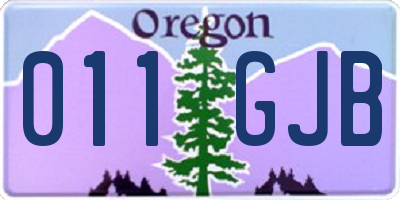 OR license plate 011GJB