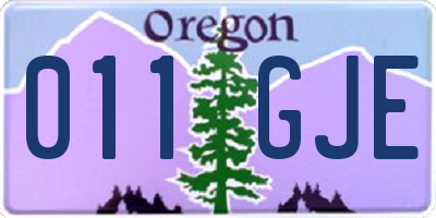 OR license plate 011GJE
