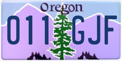 OR license plate 011GJF