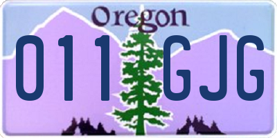 OR license plate 011GJG