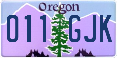 OR license plate 011GJK
