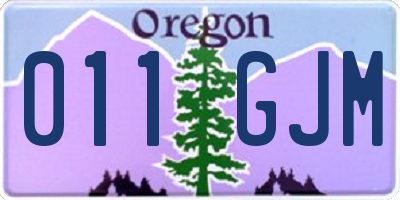 OR license plate 011GJM