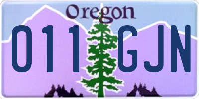 OR license plate 011GJN