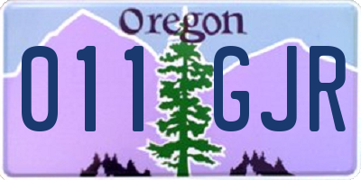OR license plate 011GJR