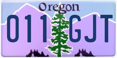 OR license plate 011GJT