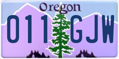OR license plate 011GJW