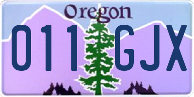 OR license plate 011GJX