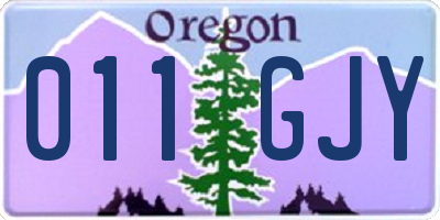 OR license plate 011GJY