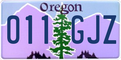 OR license plate 011GJZ