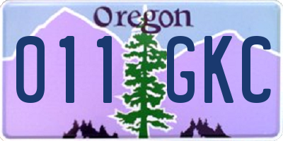 OR license plate 011GKC