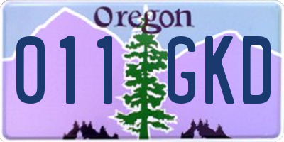 OR license plate 011GKD