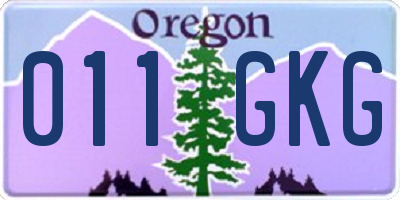 OR license plate 011GKG