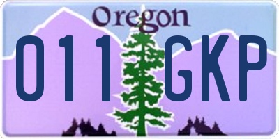 OR license plate 011GKP
