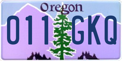OR license plate 011GKQ