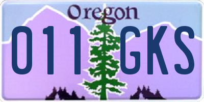 OR license plate 011GKS