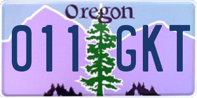 OR license plate 011GKT