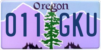 OR license plate 011GKU