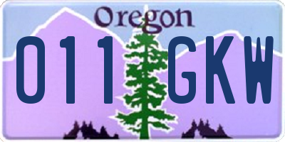 OR license plate 011GKW