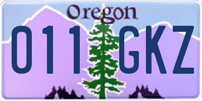 OR license plate 011GKZ
