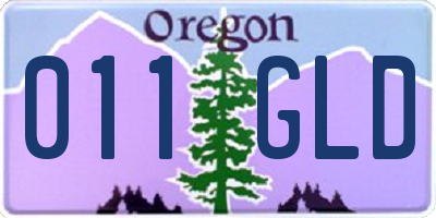 OR license plate 011GLD
