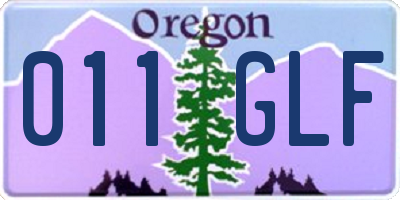 OR license plate 011GLF