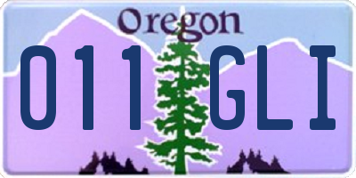 OR license plate 011GLI