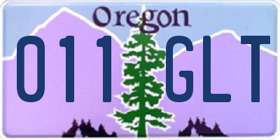 OR license plate 011GLT
