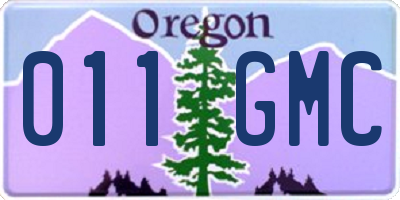 OR license plate 011GMC