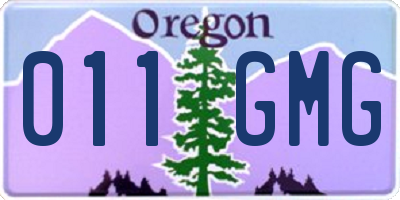 OR license plate 011GMG
