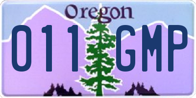 OR license plate 011GMP
