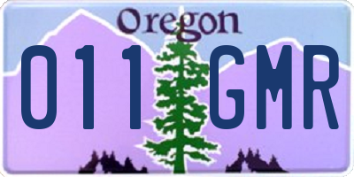 OR license plate 011GMR