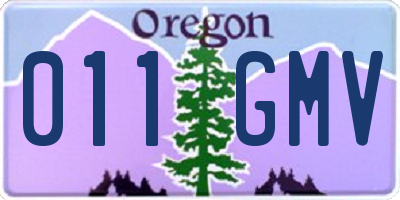 OR license plate 011GMV