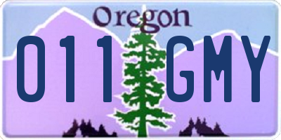 OR license plate 011GMY