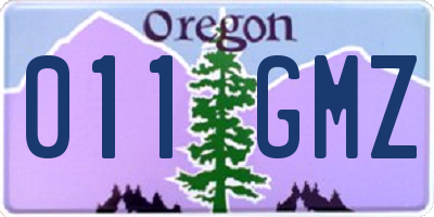 OR license plate 011GMZ