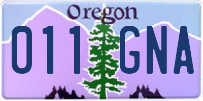 OR license plate 011GNA