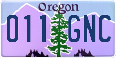 OR license plate 011GNC