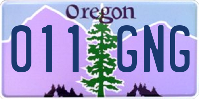 OR license plate 011GNG