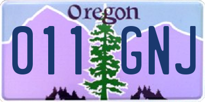 OR license plate 011GNJ