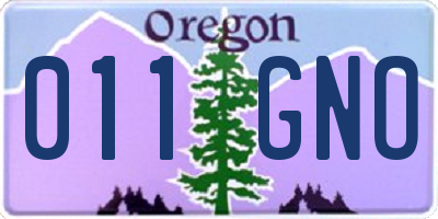OR license plate 011GNO