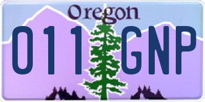 OR license plate 011GNP