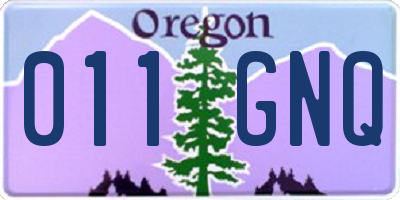 OR license plate 011GNQ