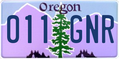 OR license plate 011GNR